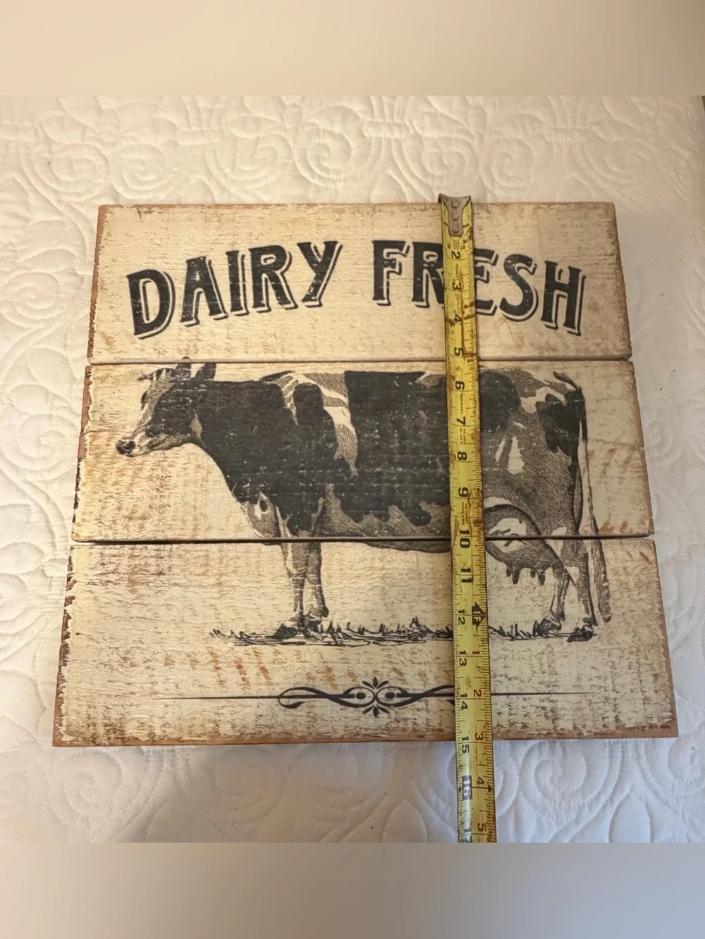 Dairy Fresh Black & Cream Farmhouse Wood Wall Sign